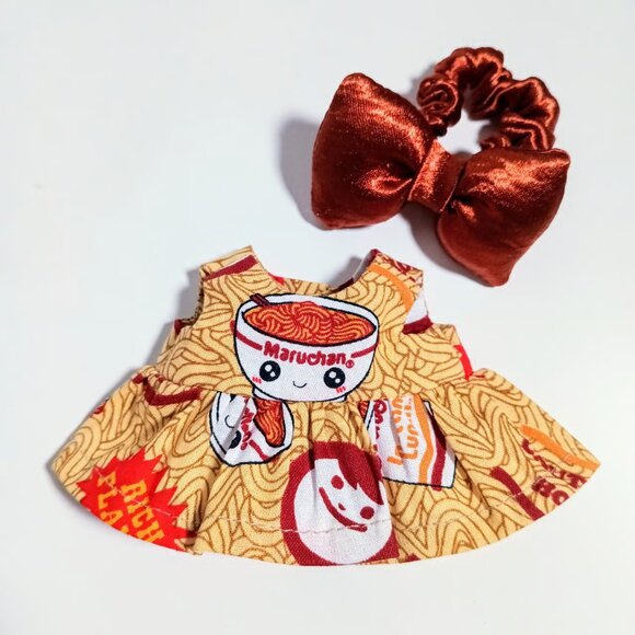 Labubu Maruchan Instant Ramen Inspired Dress and Satin Bow Outfit - Picture 5 of 5